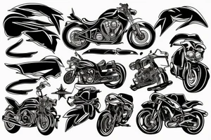 motorbike in sunset tattoo idea