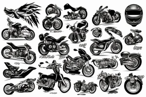 motorbike in sunset tattoo idea