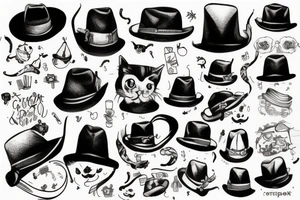 cat with hat tattoo idea