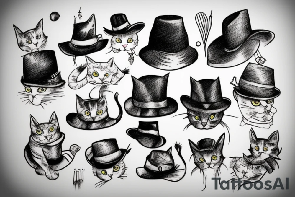 cat with hat tattoo idea