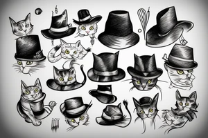 cat with hat tattoo idea