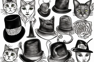 cat with hat tattoo idea
