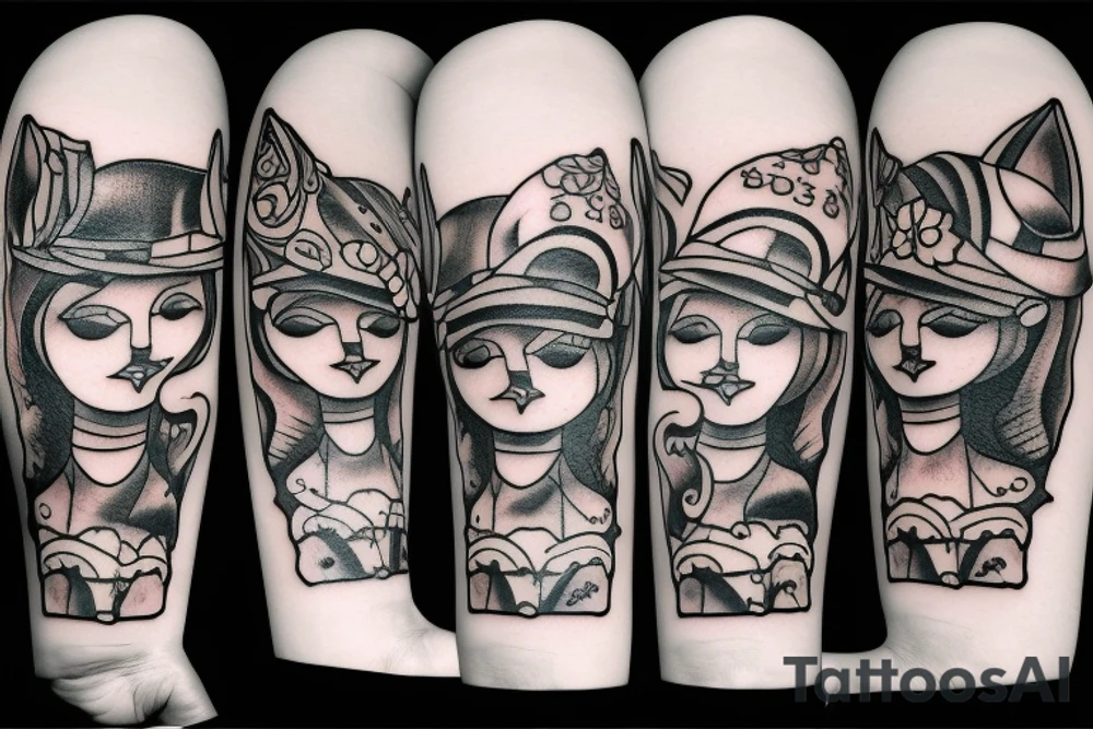cat with hat tattoo idea