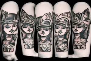 cat with hat tattoo idea