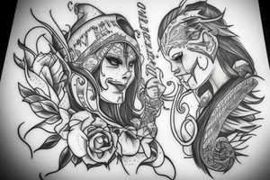 orc and elfes tattoo idea