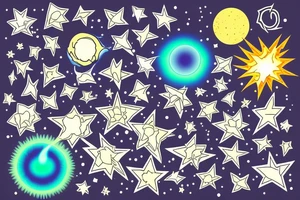 An exploding star with an Aurora in the background tattoo idea