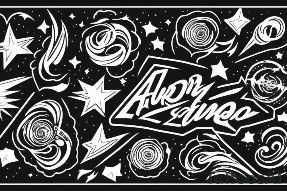 An exploding star with an Aurora in the background tattoo idea