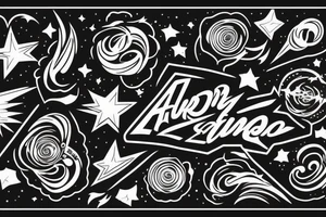 An exploding star with an Aurora in the background tattoo idea