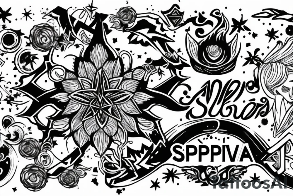 supernova with an Aurora in the background tattoo idea