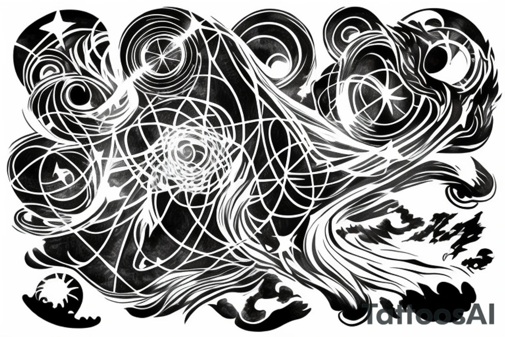 supernova with an Aurora in the background tattoo idea