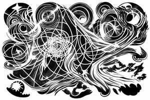 supernova with an Aurora in the background tattoo idea