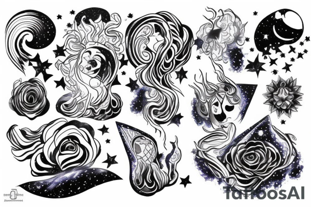 supernova with an Aurora in the background tattoo idea