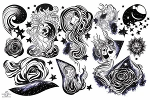 supernova with an Aurora in the background tattoo idea