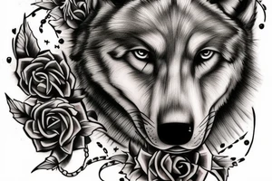 Wolf Christian cross tattoo idea