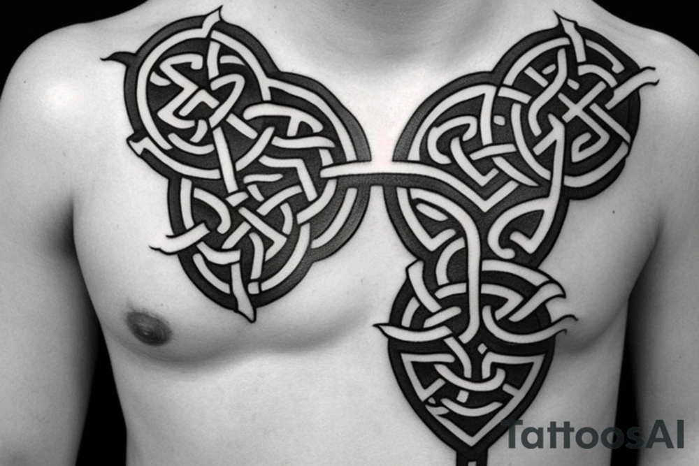 Wolf Celtic Cross tattoo idea