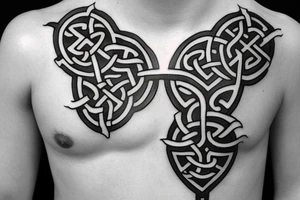 Wolf Celtic Cross tattoo idea