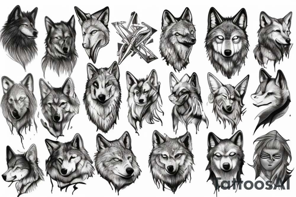 Wolf betende Hände Kreuz tattoo idea