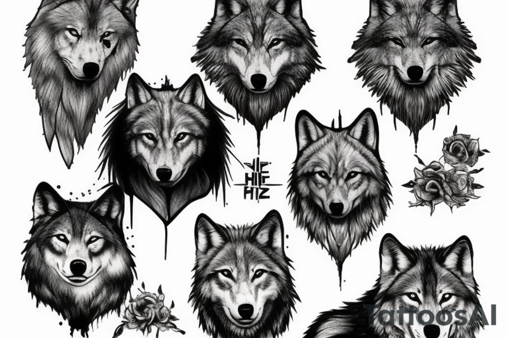 Wolf betende Hände Kreuz tattoo idea