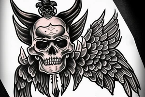 Baphomet skeleton dark Satan goth tattoo idea