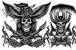 Baphomet skeleton dark Satan goth tattoo idea
