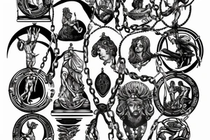 greek god with chains tattoo idea