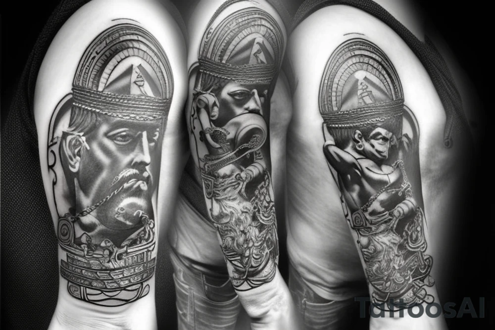 greek god with chains tattoo idea
