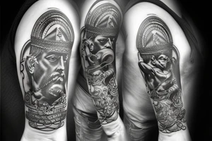 greek god with chains tattoo idea