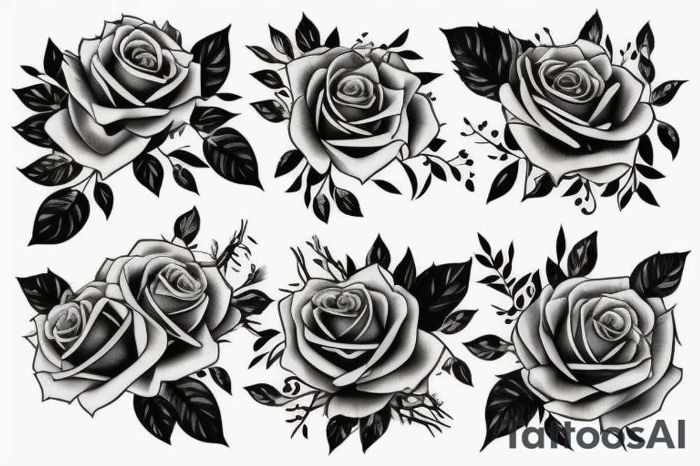 Realistisches Herz mit Rosen tattoo idea