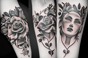 Realistisches Herz mit Rosen tattoo idea