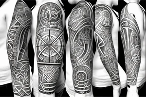 Futuristic tattoo with the initials AJ tattoo idea
