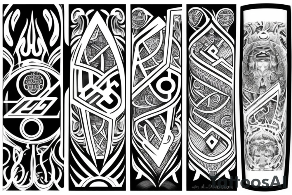 Futuristic tattoo with the initials AJ tattoo idea