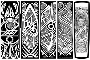 Futuristic tattoo with the initials AJ tattoo idea
