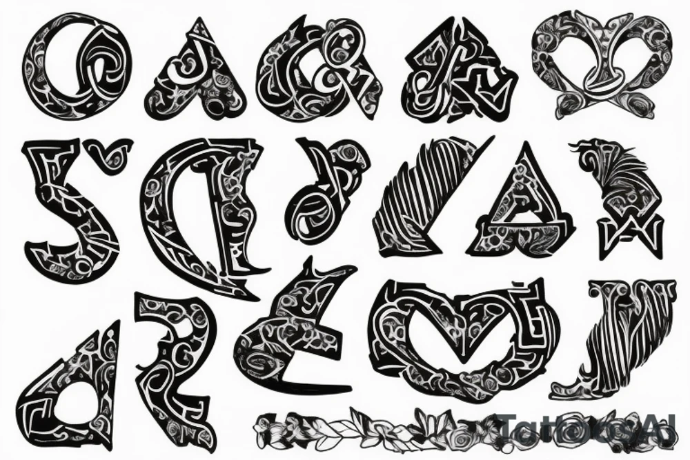 Initials AJ tattoo idea