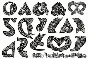 Initials AJ tattoo idea