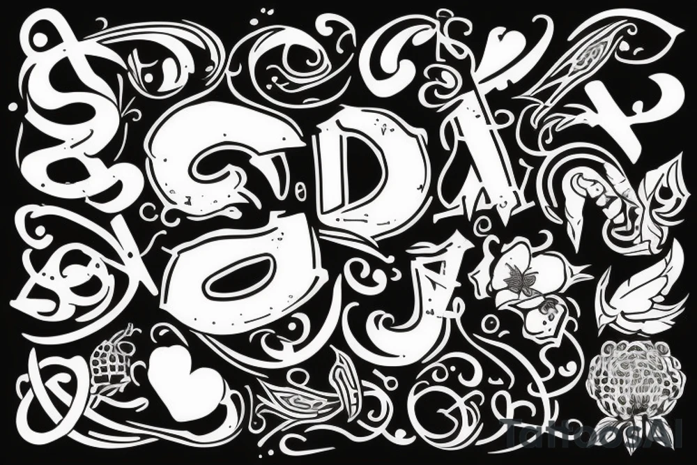 Initials AJ tattoo idea