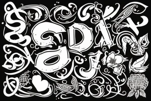 Initials AJ tattoo idea