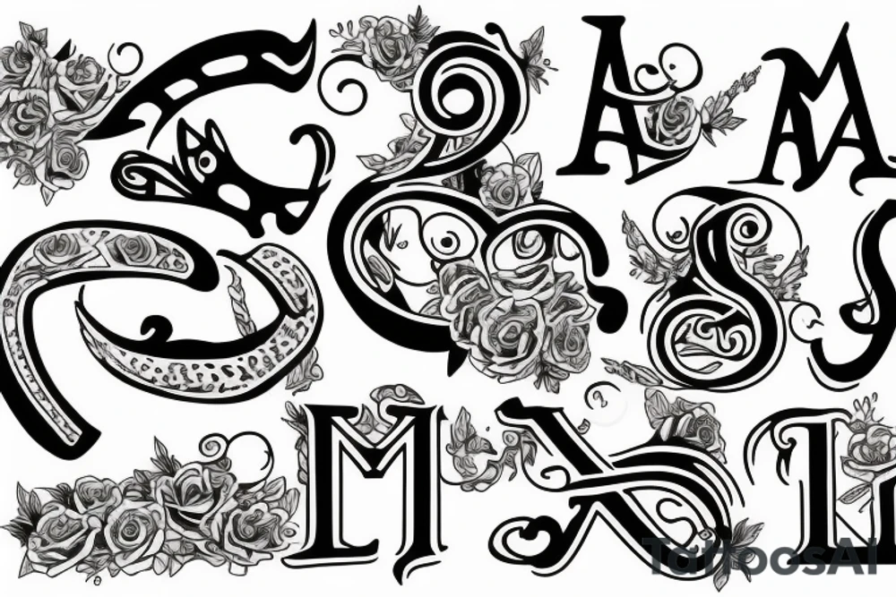 Initials AJ tattoo idea