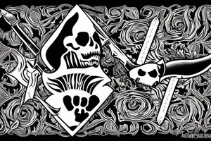 AK47, "Death Before Dishonor" on top, Ace of spades playing card, Grim reaper, shading tattoo idea