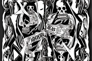 AK47, "Death Before Dishonor" on top, Ace of spades playing card, Grim reaper, shading tattoo idea