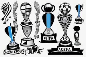 fifa trophy with Argentina flag tattoo idea