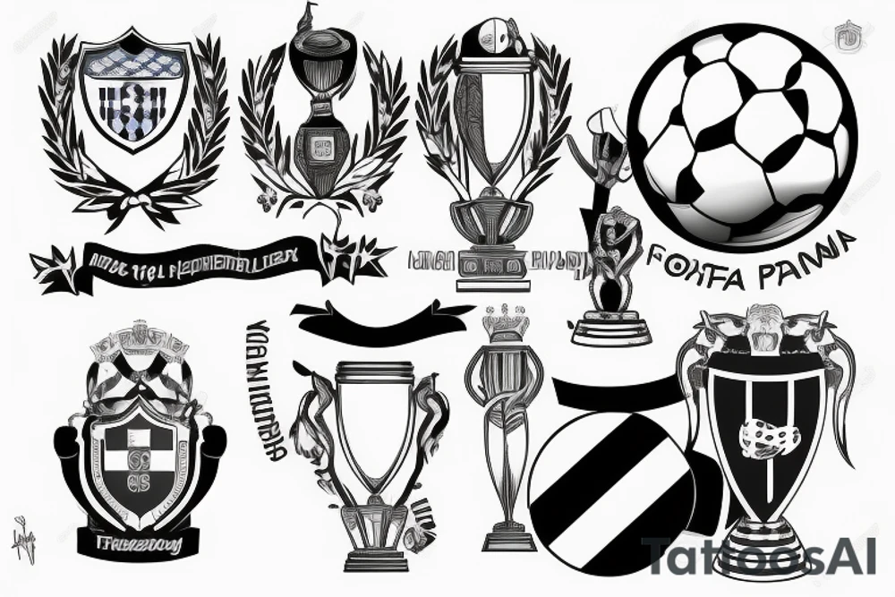 fifa trophy with Argentina flag tattoo idea