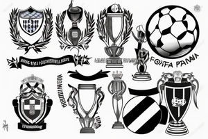 fifa trophy with Argentina flag tattoo idea
