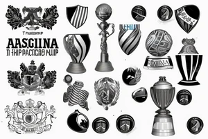 Argentina's Flag under the Fifa Cup Trophy tattoo idea