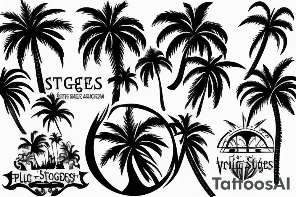 The church of Sitges surrounded by palm trees tattoo idea The church of Sitges surrounded by palm trees tattoo idea