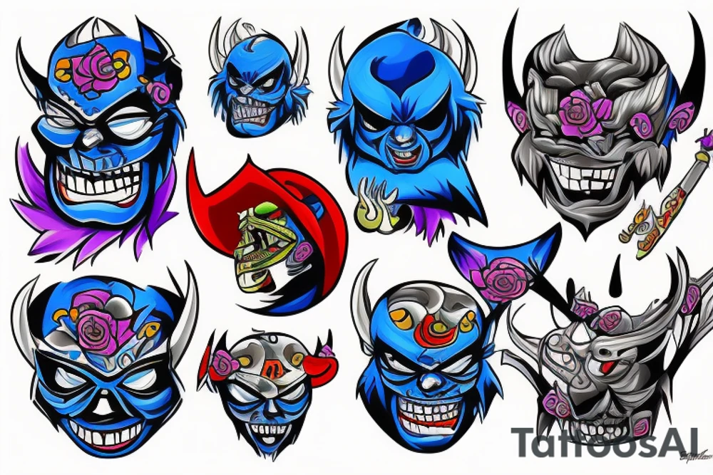 Blue Demon tweaking estimulants tattoo idea