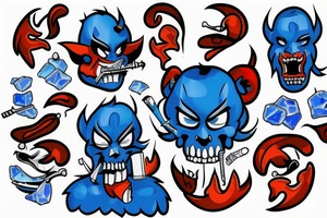 Blue Demon smoking crystal meth tattoo idea
