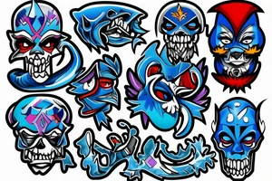 Blue Demon smoking crystal meth tattoo idea