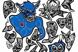 Blue Demon smoking crystal meth tattoo idea