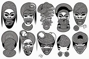 African Yoruba dieties Oshun, Ogun, Ochosi tattoo idea