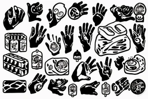 A hand holding a bar of soap with lather tattoo idea